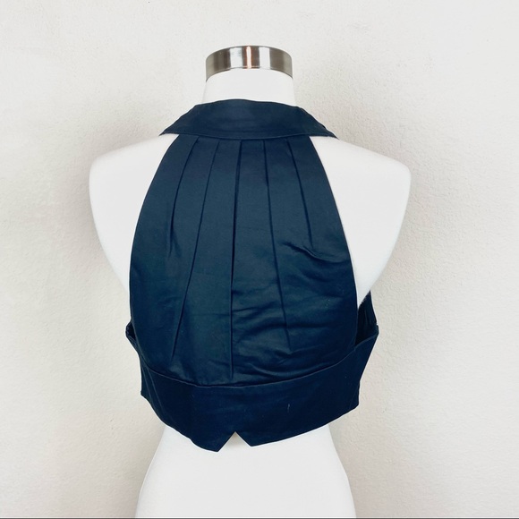 BCBGeneration Vest Black Cropped Button Down - Picture 5 of 9